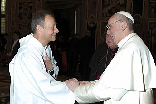 Frère Alois (prieur de Taizé) avec pape François