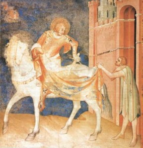 Détail de la fresque dite Vie de Saint Martin, de Simone Martini