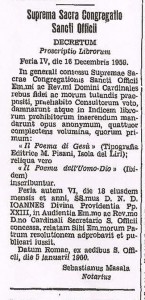 Osservatore Romano, le mercredi 6 janvier 1960, Decretum