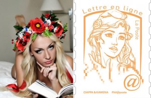 La leader femen, muse du nouveau timbre Marianne en France