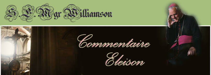 Mgr Williamson, Commentaire Eleison